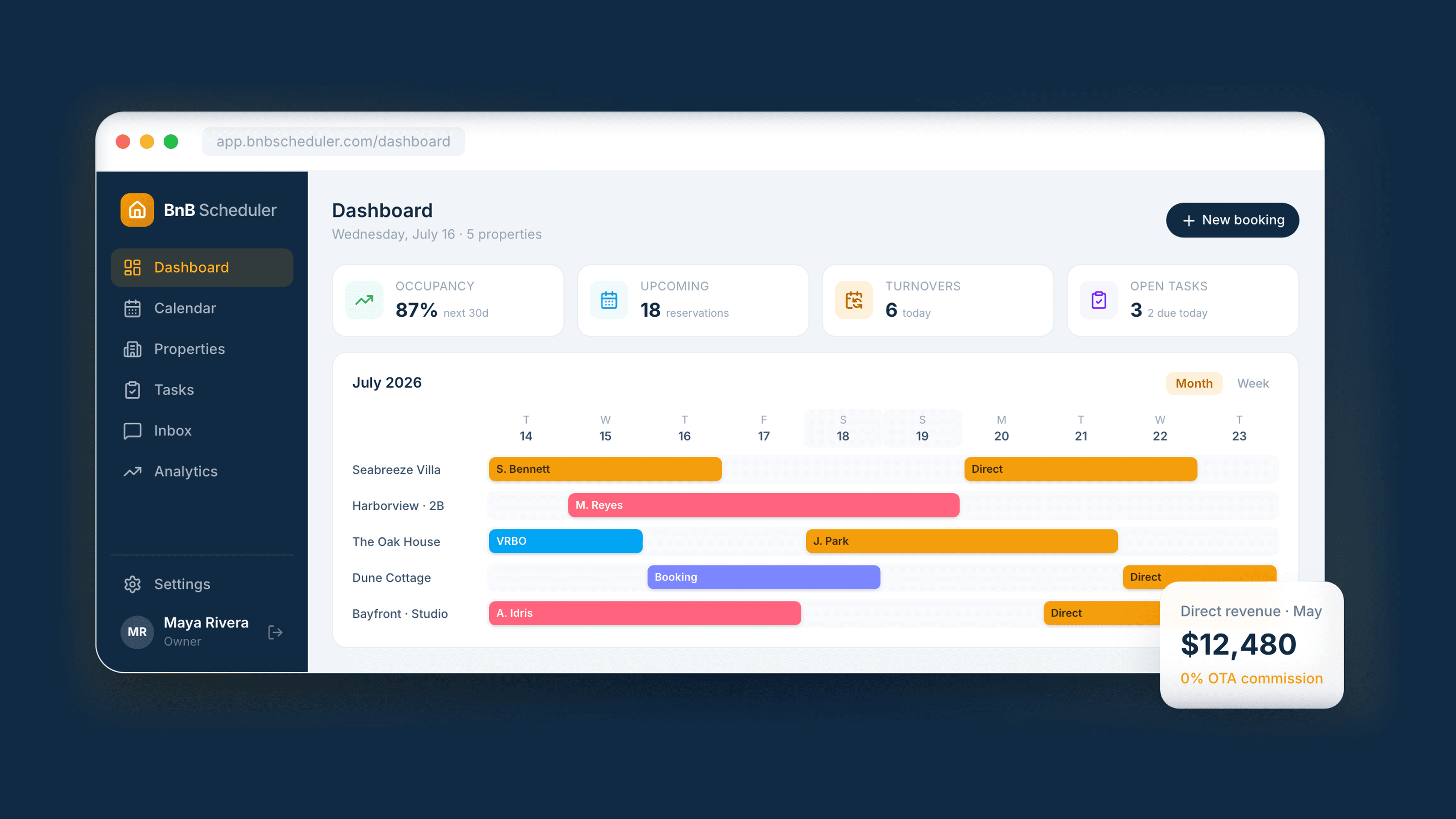 BnB Scheduler preview